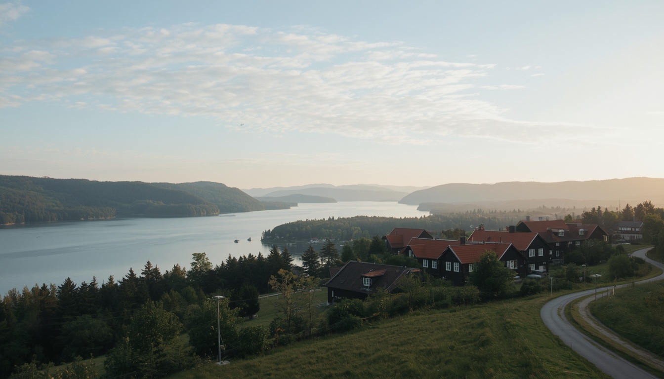 Soft morning light over a calm Swedish skyline